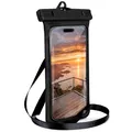 ONEFLOW Beach Bag für iPhone 14 wasserdichte Hülle mit Touch und Kamera Fenster, Unterwasser Handyhülle zum Reisen, Schwimmen mit Armband und Band zum Umhängen, Schwarz