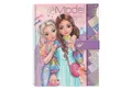 Depesche Skizzenbuch TOPModel Malbuch mit 33 vorgedruckten Seiten zum Outfit-Gestalten, Set inkl. Papier, Schablone, Sticker, weiß