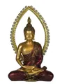 Kaufhaus le petit Buddhafigur Buddha mit Aura Mönch Deko Thai Figur Shaolin Skulptur Zen Feng Shui, Dekofigur Dekoskulptur Dekoobjekt aus Polyresin (Kunststein)