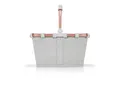 Reisenthel Einkaufskorb Carrybag XS frame twist sky rose, Hellgrau, Roségold, Textil, 5 L, rechteckig, 33.5x18x19.5 cm, Freizeit, Koffer & Taschen, Einkaufskörbe