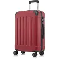 YONSLY Hartschalen-Trolley Hartschalen-Koffer Trolley 360° Rollen, robuster Reisekoffer, 4 Rollen, mit Zahlenschloss, für Business und Urlaub 46/55/66/76 cm rot 66 cm