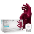 AMPRI Nitrilhandschuhe, bordeaux, rot, 100 Stück/Box, Größe M, puderfrei, Style Grape by Med-Comfort: Nitril Einmalhandschuhe, Einweghandschuhe in den Größen XS, S, M, L, XL
