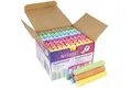 WESTCOTT Malkreide Kreide 100 Stück Mix, Vorteilspack Tafelkreide 1,2cm ⌀ Bunt, (Vorteilspack, 100-tlg), staubarm & leicht abwischbar