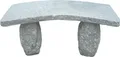 Dehner Gartenbank gebogen, 2-Sitzer, ca. 100 x 40 x 45 cm, Granit, grau