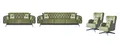 JVmoebel Polstergarnitur Chesterfield Polsterung in Grün aus hochwertigem Leder, (Sofa-Set 4tlg (3-Sitzer + 2-Sitzer + 2x Sessel), Made in Europa