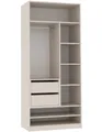 Marmex TRES SET13 offener Kleiderschrank mit Kleiderbügeln, Ablagen, Schubladen, 90x206x51 cm, graubeige cashmere