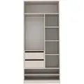 Marmex Möbel Mehrzweckschrank-Set TRES moderne offene Kleiderschränke mit Kleiderstangen Ankleidezimmer, (2-St), Container mit Schubladen, ohne Schranktüren beige|grau 90 cm x 206 cm x 51 cm