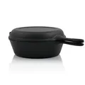 BBQ-Toro Gusseisen Topf mit Deckel 3,5 L | Gusstopf mit Grillpfanne | Gusspfanne