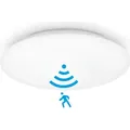 Deckenlampe LED Deckenleuchte 230V IP44 rund 4000K 18W mit Sensor Modern Badezimmer Lampe Badlampe Decke Küchenlampe für Bad Flur Schlafzimmer Ba... - Weiß