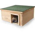 wildlife home Igelhaus Winterfest Groß XXL I aus Holz mit Boden & wetterfestem Dach I Igelfutterhaus I Katzensicher Igel Winterquartier für den Garten