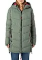 Sublevel Damen Winterjacke Stepp-Mantel mit Kapuze lang & tailliert, Outdoorjacke für Damen Green S
