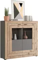 Home affaire Highboard Aalborg, Höhe 117cm, 2 Glastüren, 6 Fächer, 2-farbig, Metallgriffe, Anrichte, Schrank, Kommode, Midischrank, Wohnmöbel, Wohnzimmer