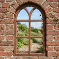 Stallfenster Gusseisen Antik-Stil Rostig Rundbogen Eisenfenster 67cm
