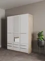 priess Kleiderschrank Schrank Garderobe Wäscheschrank Barcelona in 5 Breiten viel Stauraum, geräumige Schubkästen, mit Spiegel, MADE IN GERMANY