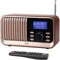 Retro Wiederaufladbare DAB UKW Radio Bluetooth USB Fernbedienung - August MB450