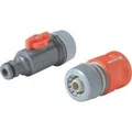 Perl-Regner-Anschlussset 13mm (1/2"), Schlauchstück grau/orange, 2-teilig