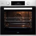 BEKO Einbaubackofen BBIS12301XE, mit 2-fach-Teleskopauszug, SteamShine, Dampf für knusprige Kruste & fluffiges Inneres dank SteamAdd