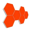 platino24 Akustikpaneele 6 Elemente Colore Waben Ø 30 cm Orange I Schallabsorber aus Basotect G+ mit Akustikfilz I Schalldämmung Wand & Decke I Akustikelement Wandpaneel