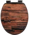 sanicomfort MDF WC Klo Toiletten Sitz Deckel Brille Softclose Holz antik