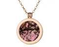 Morella Kette mit Anhänger Halskette gold mit Chakra Scheibe 33 mm (2-tlg), Goldene Kette inkl. austauschbarem Coin, Edelstein-Coin, im Samtbeutel