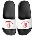 MoonWorks® Badeschlappen Lustig Bedruckt Döner Kebab Badelatschen Unisex mit Aufdruck Herren Damen Badeschuhe Schwarz-weiss 43