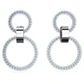 Swarovski Hollow Drop-Ohrhänger, Rhodinierte Ohrringe mit Funkelndem Kristallpavé