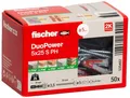 fischer DuoPower 5 x 25 S PH, Universaldübel mit Panheadschraube, 2-Komponenten-Dübel, Kunststoffdübel zur Befestigung in Beton, Ziegeln, Stein, Gipskarton uvm., 50 Dübel + 50 Schrauben