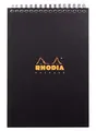 Rhodia 16920C Notepad (mit Spiralbindung, DIN A5, 14,8 x 21 cm, kariert, 90 g, ideal für Ihre Notizen, 80 Blatt) 1 Stück schwarz