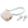 Guess Pearl Strap TWS In-Ear-Kopfhörer mit Perlenanhänger, rosa