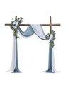 VEVOR Künstliches Blumenset für Hochzeit Bogen, blaue Blumen für Traubogen mit Vorhängen (4er-Set) – 2 Blumenarrangements, 2 transparente Vorhänge, für Zeremoniensträuße, Empfangshintergrunddekoration