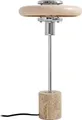 Lindby Tischleuchte Branford, Retro, beige, Metall/Travertin