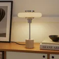 Lindby Tischlampe 'Branford' (Retro, Vintage, Antik) in Creme aus Metall (1 flam