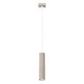 Moderne Hängeleuchte, geripptes Rohr, taupe, 1xGU10, 10W, KARBON, Sollux Lightin