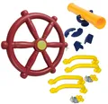 Loggyland Spielturm-Spielzeugset Spielturm-Set Lenkrad, Fernrohr und Handgriffe, (für indoor und outdoor, 6-tlg), 6-teilig