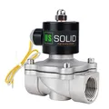 U.S. Solid 1" G 220V AC Edelstahl Magnetventil Direktgesteuert für Wasser Luft Gas Öl NC Stainless Steel Solenoid Valve