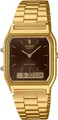 Uhr CASIO Analog Digital Vintage Golden Unisex Zifferblatt Brown Aq-230ga-5amqy