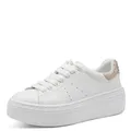 Tamaris Damen Low-Top Sneaker, Frauen Sneaker,Wechselfußbett,Navy,Amazon,Leder,Weiss,Rose,Touch-it,beige,Lack,rot,rosa,WHT/Champagne,39 EU