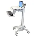 Ergotron StyleView EMR Laptop Cart, SV40 - Wagen für Notebook/Tastatur/Maus - Kunststoff, Aluminium, verzinker Stahl - Grau, weiß, Polished Aluminum - Bildschirmgröße: bis zu 43,9 cm (bis zu 43,90cm (17.3")) (SV40-6100-0)