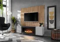 Wohnwand Anbauwand XARI II PGAS G-K mit Push - Click und Bio-Ethanol Kamin