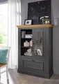 Highboard Schrank Massivholz 108x152cm Kiefer massiv grau eichefarbig NEU OVP!!!