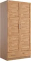 OTTO home Kleiderschrank Sabrina, 97x60x200cm, natürlicher Landhausstil teilmassiv, Buche oder Eiche, FSC-zertifiziert, Metallgriffe
