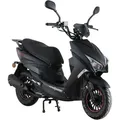 Motorroller ALPHA MOTORS "Speedstar FI", schwarz (mattschwarz, schwarz), Motorroller & Mofas, 45 km/h, mit Lenkerschloss, B:68cm H:105cm L:183cm