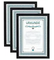 IDEAL TREND 2er 3er 5er 10er Pack Dokument Bilderrahmen 21x29,7 DIN A4 Urkunde Foto Rahmen: Farbe: 3er Pack Schwarz