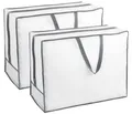 2er Set Aufbewahrungstasche für Bettdecken Kissen Kleidung, weiß, 65x50x25 cm