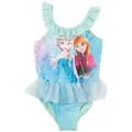 United Labels® Badeanzug Disney Die Eiskönigin Badeanzug mit Rüschen Elsa & Anna Frozen blau 92