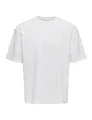 Only & Sons Herren T-Shirt Rundhals Oversize Fit Jersey Shirt Dropped Shoulder Design Top, Farben:Weiß-3, Größe:XL