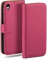 moex für Sony Xperia Z3 Hülle mit Kartenfach, Handyhülle klappbar 360 Grad Schutzhülle, PU Leder Handytasche Sony Xperia Z3 Klapphülle Flip Case, Pink