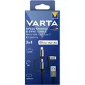 VARTA Speed Charge& Sync 3in1 Ladekabel Micro USB, USB-C, Lightning 2m für iPhon...