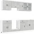 vidaXL 8 Tlg Küchenschrank-Set Porto Betongrau Holzwerkstoff 3314845