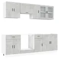vidaXL 8-TLG. Küchenschrank-Set Porto Betongrau Holzwerkstoff, Küchenzeile, Küchenschrank, Schrank, Hängeschrank, Spülenunterschrank, Küchenmöbel